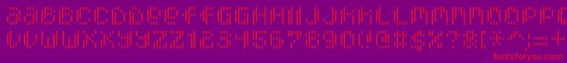 PixcelVerticalscan Font – Red Fonts on Purple Background