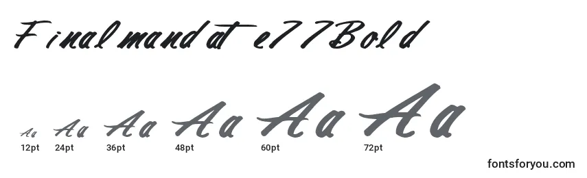 Finalmandate77Bold Font Sizes