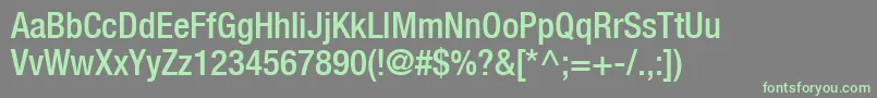 フォントHelveticaLt67MediumCondensed – 灰色の背景に緑のフォント