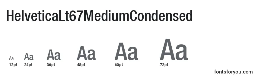 Размеры шрифта HelveticaLt67MediumCondensed