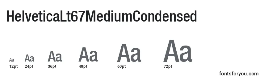 Tamanhos de fonte HelveticaLt67MediumCondensed