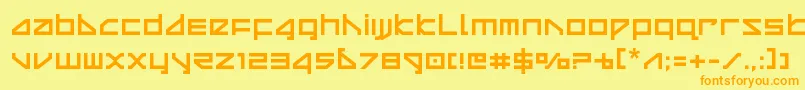 フォントDeltaRay – オレンジの文字が黄色の背景にあります。