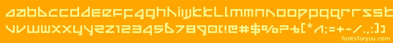 DeltaRay Font – Yellow Fonts on Orange Background