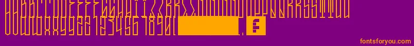 TallBoyWest-Schriftart – Orangefarbene Schriften auf violettem Hintergrund