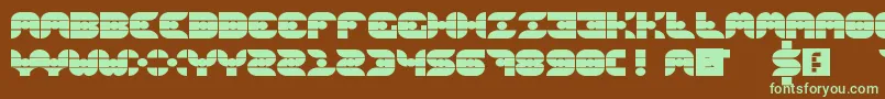フォントGridderBold – 緑色の文字が茶色の背景にあります。