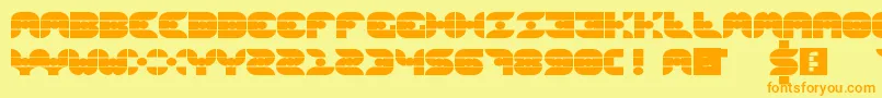 GridderBold-Schriftart – Orangefarbene Schriften auf gelbem Hintergrund