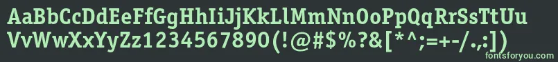 OfficinaserifcBold-Schriftart – Grüne Schriften auf schwarzem Hintergrund