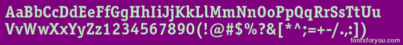 OfficinaserifcBold Font – Green Fonts on Purple Background