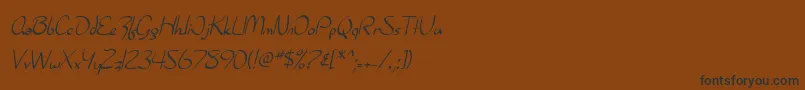 Police SfBurlingtonScript – polices noires sur fond brun