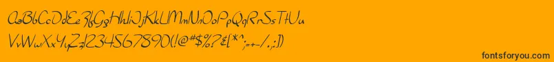 SfBurlingtonScript Font – Black Fonts on Orange Background