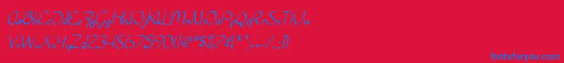 Шрифт SfBurlingtonScript – синие шрифты на красном фоне