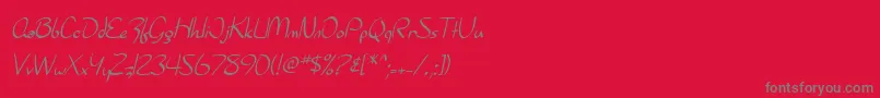 SfBurlingtonScript-Schriftart – Graue Schriften auf rotem Hintergrund