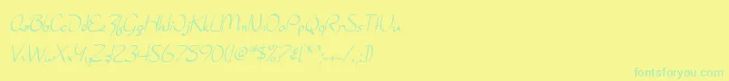 Police SfBurlingtonScript – polices vertes sur fond jaune