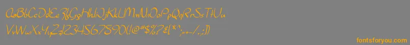SfBurlingtonScript Font – Orange Fonts on Gray Background