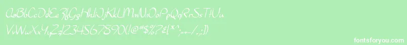 フォントSfBurlingtonScript – 緑の背景に白い文字