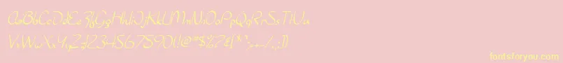 SfBurlingtonScript Font – Yellow Fonts on Pink Background