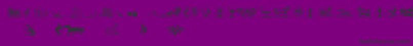 AnimalsOldCutsTwo-Schriftart – Schwarze Schriften auf violettem Hintergrund