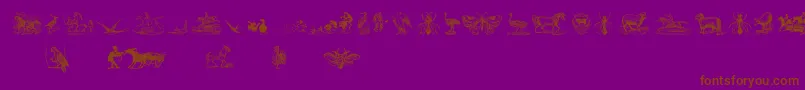 AnimalsOldCutsTwo-Schriftart – Braune Schriften auf violettem Hintergrund