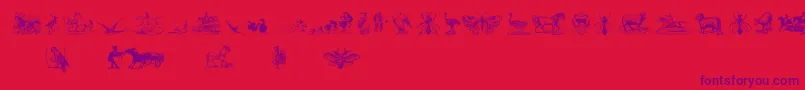 AnimalsOldCutsTwo Font – Purple Fonts on Red Background