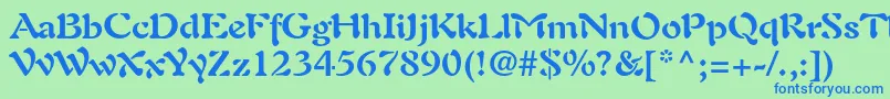 Шрифт AuriolltstdBold – синие шрифты на зелёном фоне