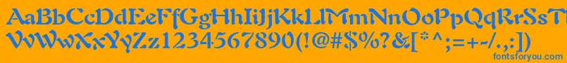 Czcionka AuriolltstdBold – niebieskie czcionki na pomarańczowym tle