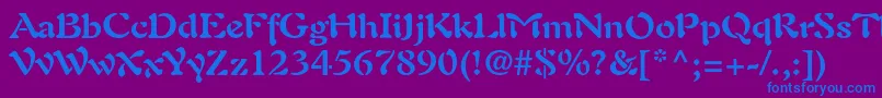 フォントAuriolltstdBold – 紫色の背景に青い文字