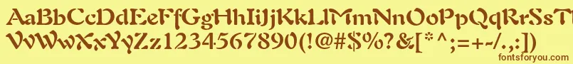 Шрифт AuriolltstdBold – коричневые шрифты на жёлтом фоне