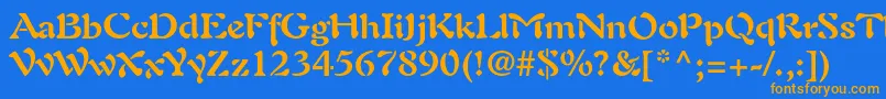 AuriolltstdBold Font – Orange Fonts on Blue Background