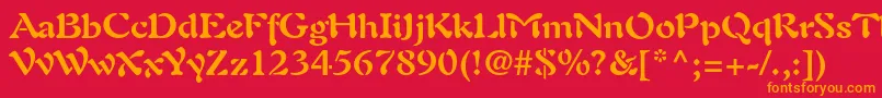 Шрифт AuriolltstdBold – оранжевые шрифты на красном фоне