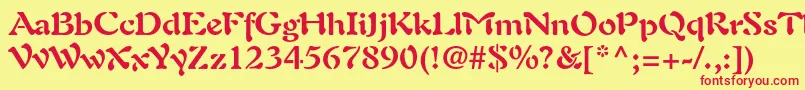 AuriolltstdBold Font – Red Fonts on Yellow Background