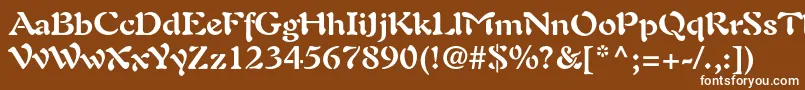 AuriolltstdBold-fontti – valkoiset fontit ruskealla taustalla