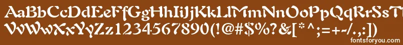 Czcionka AuriolltstdBold – białe czcionki na brązowym tle