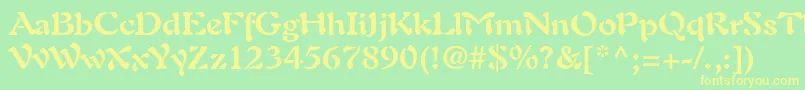 AuriolltstdBold Font – Yellow Fonts on Green Background