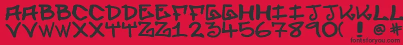 フォントElevenoone1 – 赤い背景に黒い文字