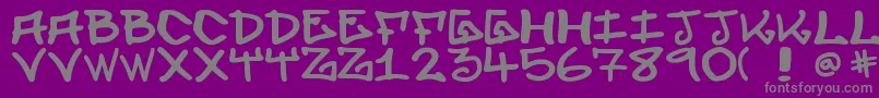 フォントElevenoone1 – 紫の背景に灰色の文字