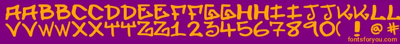 フォントElevenoone1 – 紫色の背景にオレンジのフォント