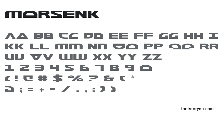 Schriftart MorseNk – Alphabet, Zahlen, spezielle Symbole