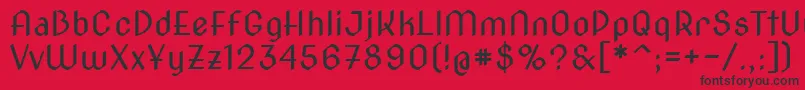 フォントNovacut – 赤い背景に黒い文字