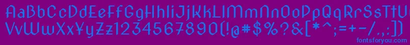 フォントNovacut – 紫色の背景に青い文字