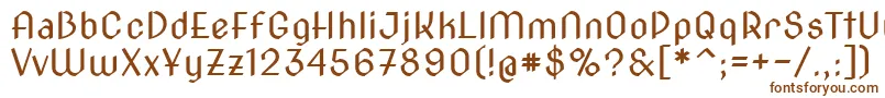 Novacut-fontti – ruskeat fontit valkoisella taustalla