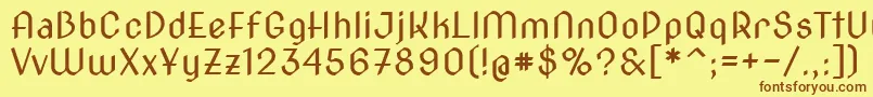 Шрифт Novacut – коричневые шрифты на жёлтом фоне