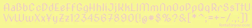 フォントNovacut – ピンクのフォント、黄色の背景