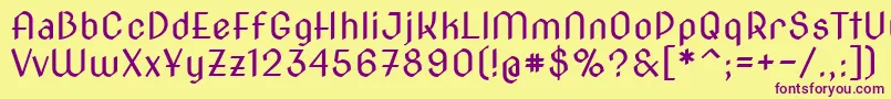 Novacut Font – Purple Fonts on Yellow Background