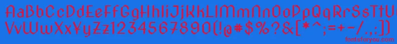 Novacut Font – Red Fonts on Blue Background