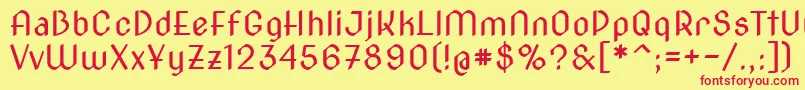 Novacut Font – Red Fonts on Yellow Background