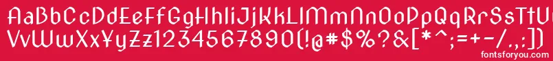 フォントNovacut – 赤い背景に白い文字