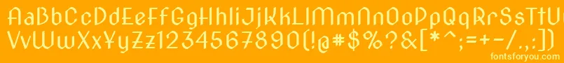 Novacut Font – Yellow Fonts on Orange Background