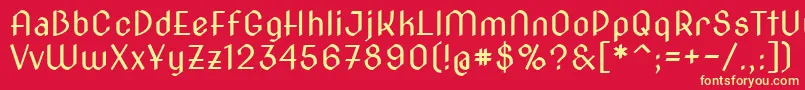 Novacut Font – Yellow Fonts on Red Background