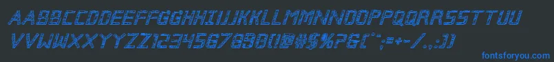 Brokencyborg3Dital Font – Blue Fonts on Black Background