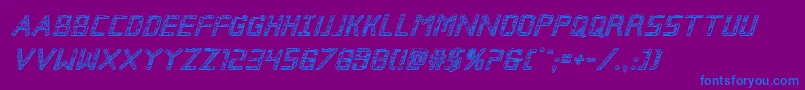 Brokencyborg3Dital Font – Blue Fonts on Purple Background